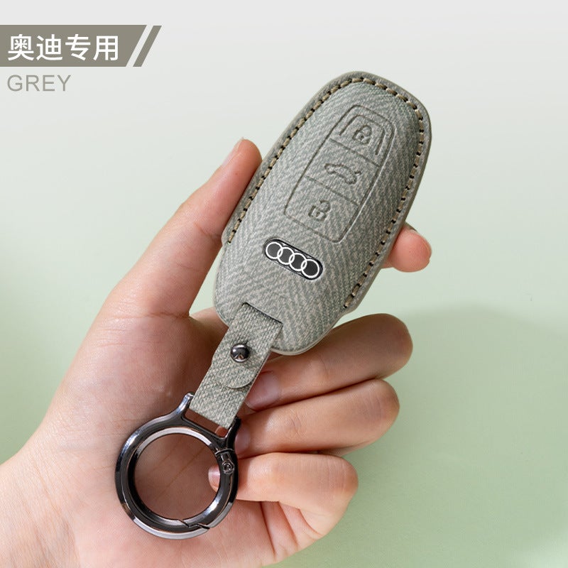 Suitable For Audi A6L Key Cover A8 Male A4L Male A7A3 Female Q3 Car Q5L Cowhide Q8 Shell Q7 Buckle Q2L Special Buckle - Image 2